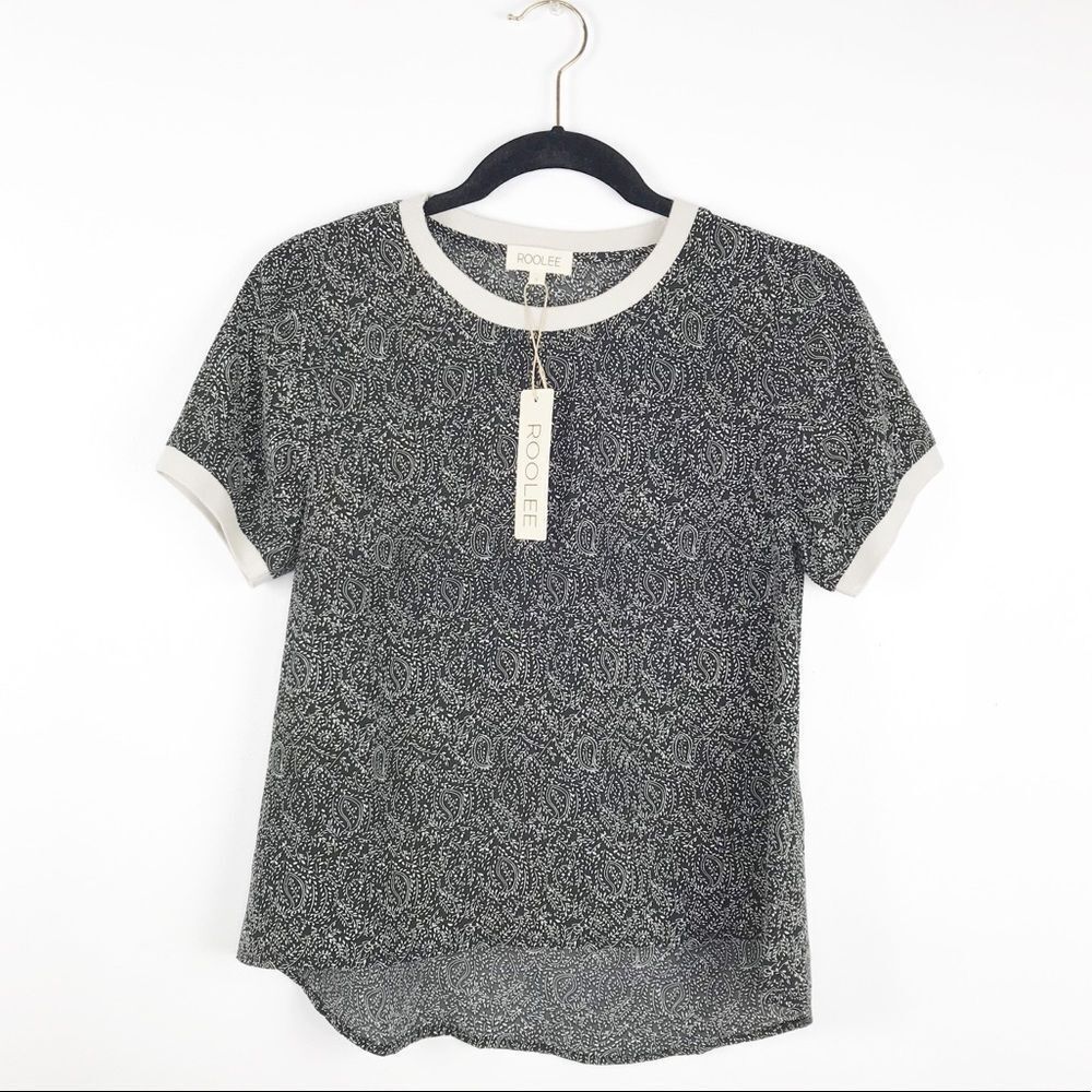 Roolee paisley printed‎ blouse nwt women’s size S